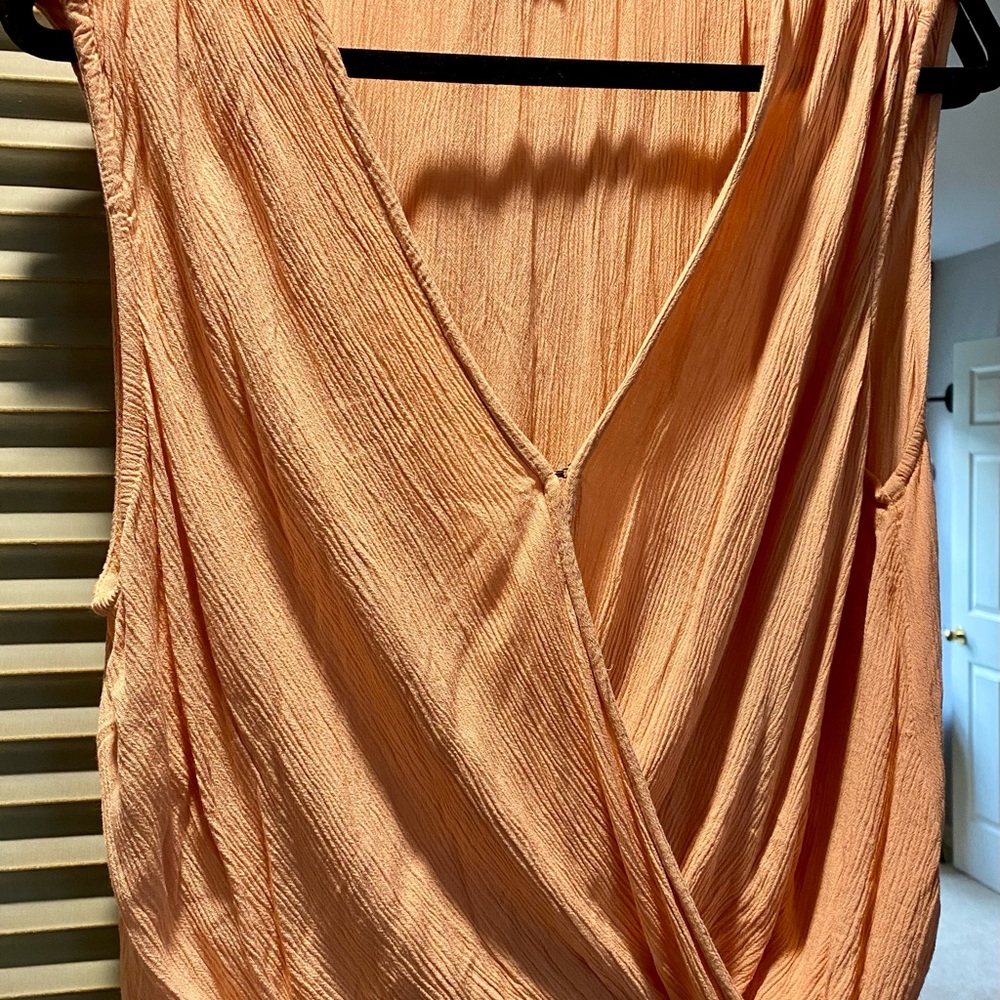 O'Neill Pink Wrap Blouse with Ribbed Texture